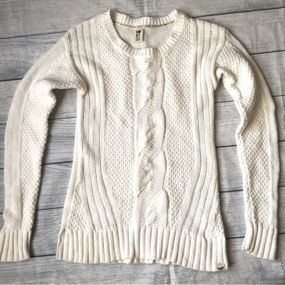 💛Roxy Cream Knit Sweater Size Small💛